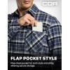 CQR Men’s 100% All Cotton Button Down Flannel Shirts, Long Sleeve Brushed Warm Soft Casual Outdoor Plaid Shirt(Plaid Prussian Blue)