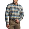 CQR Men’s 100% All Cotton Button Down Flannel Shirts, Long Sleeve Brushed Warm Soft Casual Outdoor Plaid Shirt(Plaid Seashore)