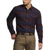 CQR Men’s 100% All Cotton Button Down Flannel Shirts, Long Sleeve Brushed Warm Soft Casual Outdoor Plaid Shirt(Plaid Woods Night)