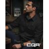 CQR Men’s 100% All Cotton Button Down Flannel Shirts, Long Sleeve Brushed Warm Soft Casual Outdoor Plaid Shirt(Solid Black)