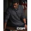 CQR Men’s 100% All Cotton Button Down Flannel Shirts, Long Sleeve Brushed Warm Soft Casual Outdoor Plaid Shirt(Solid Charcoal)