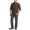 CQR Men’s 100% All Cotton Button Down Flannel Shirts, Long Sleeve Brushed Warm Soft Casual Outdoor Plaid Shirt(Solid Dark Brown)