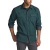 CQR Men’s 100% All Cotton Button Down Flannel Shirts, Long Sleeve Brushed Warm Soft Casual Outdoor Plaid Shirt(Solid Forest Green)