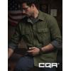 CQR Men’s 100% All Cotton Button Down Flannel Shirts, Long Sleeve Brushed Warm Soft Casual Outdoor Plaid Shirt(Solid Hunter Green)