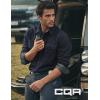 CQR Men’s 100% All Cotton Button Down Flannel Shirts, Long Sleeve Brushed Warm Soft Casual Outdoor Plaid Shirt(Solid Navy)
