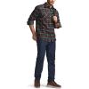 CQR Men’s 100% All Cotton Button Down Flannel Shirts, Long Sleeve Brushed Warm Soft Casual Outdoor Plaid Shirt(Stealth Holiday Mood)