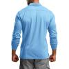 CQR Men’s Polo Shirt, Long Sleeve Tactical Shirts, Outdoor UPF 50+ Pique Shirt, Dry Fit Lightweight Golf Shirts(Frost Essential Long Aero Blue)
