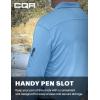CQR Men’s Polo Shirt, Long Sleeve Tactical Shirts, Outdoor UPF 50+ Pique Shirt, Dry Fit Lightweight Golf Shirts(Frost Essential Long Aero Blue)