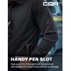 CQR Men’s Polo Shirt, Long Sleeve Tactical Shirts, Outdoor UPF 50+ Pique Shirt, Dry Fit Lightweight Golf Shirts(Frost Essential Long Black)