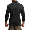 CQR Men’s Polo Shirt, Long Sleeve Tactical Shirts, Outdoor UPF 50+ Pique Shirt, Dry Fit Lightweight Golf Shirts(Frost Essential Long Black)