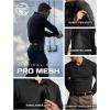 CQR Men’s Polo Shirt, Long Sleeve Tactical Shirts, Outdoor UPF 50+ Pique Shirt, Dry Fit Lightweight Golf Shirts(Frost Essential Long Black)