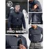 CQR Men’s Polo Shirt, Long Sleeve Tactical Shirts, Outdoor UPF 50+ Pique Shirt, Dry Fit Lightweight Golf Shirts(Frost Essential Long Charcoal)