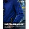 CQR Men’s Polo Shirt, Long Sleeve Tactical Shirts, Outdoor UPF 50+ Pique Shirt, Dry Fit Lightweight Golf Shirts(Frost Essential Long Cobalt Blue)