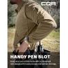 CQR Men’s Polo Shirt, Long Sleeve Tactical Shirts, Outdoor UPF 50+ Pique Shirt, Dry Fit Lightweight Golf Shirts(Frost Essential Long Khaki)