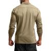 CQR Men’s Polo Shirt, Long Sleeve Tactical Shirts, Outdoor UPF 50+ Pique Shirt, Dry Fit Lightweight Golf Shirts(Frost Essential Long Khaki)