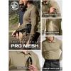 CQR Men’s Polo Shirt, Long Sleeve Tactical Shirts, Outdoor UPF 50+ Pique Shirt, Dry Fit Lightweight Golf Shirts(Frost Essential Long Khaki)