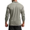 CQR Men’s Polo Shirt, Long Sleeve Tactical Shirts, Outdoor UPF 50+ Pique Shirt, Dry Fit Lightweight Golf Shirts(Frost Essential Long Light Grey)