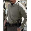 CQR Men’s Polo Shirt, Long Sleeve Tactical Shirts, Outdoor UPF 50+ Pique Shirt, Dry Fit Lightweight Golf Shirts(Frost Essential Long Light Grey)