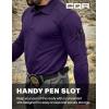 CQR Men’s Polo Shirt, Long Sleeve Tactical Shirts, Outdoor UPF 50+ Pique Shirt, Dry Fit Lightweight Golf Shirts(Frost Essential Long Purple)
