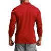 CQR Men’s Polo Shirt, Long Sleeve Tactical Shirts, Outdoor UPF 50+ Pique Shirt, Dry Fit Lightweight Golf Shirts(Frost Essential Long Red)