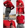 CQR Men’s Polo Shirt, Long Sleeve Tactical Shirts, Outdoor UPF 50+ Pique Shirt, Dry Fit Lightweight Golf Shirts(Frost Essential Long Red)