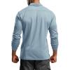 CQR Men’s Polo Shirt, Long Sleeve Tactical Shirts, Outdoor UPF 50+ Pique Shirt, Dry Fit Lightweight Golf Shirts(Frost Essential Long Stone Blue)
