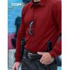 CQR Men’s Polo Shirt, Long Sleeve Tactical Shirts, Outdoor UPF 50+ Pique Shirt, Dry Fit Lightweight Golf Shirts(Frost Essential Long Wine)