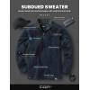 CQR Men’s Thermal Fleece Quarter Zip Sweater, Outdoor Lightweight Long Sleeve Pullover, Casual Mock Neck Polo Sweaters(Covert Navy)