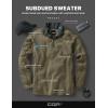 CQR Men’s Thermal Fleece Quarter Zip Sweater, Outdoor Lightweight Long Sleeve Pullover, Casual Mock Neck Polo Sweaters(Covert Oatmeal)