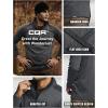 CQR Men’s Thermal Fleece Quarter Zip Sweater, Outdoor Lightweight Long Sleeve Pullover, Casual Mock Neck Polo Sweaters(Crest Charcoal)