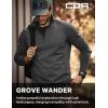 CQR Men’s Thermal Fleece Quarter Zip Sweater, Outdoor Lightweight Long Sleeve Pullover, Casual Mock Neck Polo Sweaters(Crest Charcoal)