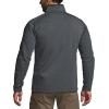 CQR Men’s Thermal Fleece Quarter Zip Sweater, Outdoor Lightweight Long Sleeve Pullover, Casual Mock Neck Polo Sweaters(Crest Charcoal)