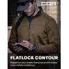 CQR Men’s Thermal Fleece Quarter Zip Sweater, Outdoor Lightweight Long Sleeve Pullover, Casual Mock Neck Polo Sweaters(Crest Hazelnut)