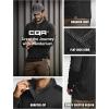 CQR Men’s Thermal Fleece Quarter Zip Sweater, Outdoor Lightweight Long Sleeve Pullover, Casual Mock Neck Polo Sweaters(Crest Heather Coal Black)