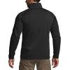 CQR Men’s Thermal Fleece Quarter Zip Sweater, Outdoor Lightweight Long Sleeve Pullover, Casual Mock Neck Polo Sweaters(Crest Heather Coal Black)