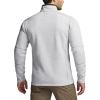 CQR Men’s Thermal Fleece Quarter Zip Sweater, Outdoor Lightweight Long Sleeve Pullover, Casual Mock Neck Polo Sweaters(Crest Light Grey)