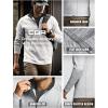 CQR Men’s Thermal Fleece Quarter Zip Sweater, Outdoor Lightweight Long Sleeve Pullover, Casual Mock Neck Polo Sweaters(Crest Light Grey)