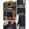 CQR Men’s Thermal Fleece Quarter Zip Sweater, Outdoor Lightweight Long Sleeve Pullover, Casual Mock Neck Polo Sweaters(Crest Navy)