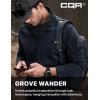CQR Men’s Thermal Fleece Quarter Zip Sweater, Outdoor Lightweight Long Sleeve Pullover, Casual Mock Neck Polo Sweaters(Crest Navy)