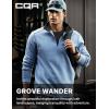 CQR Men’s Thermal Fleece Quarter Zip Sweater, Outdoor Lightweight Long Sleeve Pullover, Casual Mock Neck Polo Sweaters(Crest Ocean)