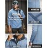 CQR Men’s Thermal Fleece Quarter Zip Sweater, Outdoor Lightweight Long Sleeve Pullover, Casual Mock Neck Polo Sweaters(Crest Ocean)