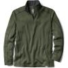 CQR Men’s Thermal Fleece Quarter Zip Sweater, Outdoor Lightweight Long Sleeve Pullover, Casual Mock Neck Polo Sweaters(Crest Olive)