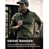 CQR Men’s Thermal Fleece Quarter Zip Sweater, Outdoor Lightweight Long Sleeve Pullover, Casual Mock Neck Polo Sweaters(Crest Olive)