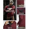 CQR Men’s Thermal Fleece Quarter Zip Sweater, Outdoor Lightweight Long Sleeve Pullover, Casual Mock Neck Polo Sweaters(Crest Wine)