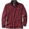 CQR Men’s Thermal Fleece Quarter Zip Sweater, Outdoor Lightweight Long Sleeve Pullover, Casual Mock Neck Polo Sweaters(Crest Wine)