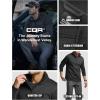 CQR Men’s Thermal Fleece Quarter Zip Sweater, Outdoor Lightweight Long Sleeve Pullover, Casual Mock Neck Polo Sweaters(Valley Heather Coal Black)