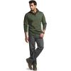 CQR Men’s Thermal Fleece Quarter Zip Sweater, Outdoor Lightweight Long Sleeve Pullover, Casual Mock Neck Polo Sweaters(Valley Olive)