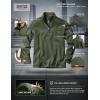 CQR Men’s Thermal Fleece Quarter Zip Sweater, Outdoor Lightweight Long Sleeve Pullover, Casual Mock Neck Polo Sweaters(Valley Olive)