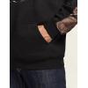 CQR Men’s Winter Fleece Pullover Hoodies, Thermal Long Sleeve Hooded Sweatshirt, Cotton-Blend Outdoor/Tactical Shirts(Fleece Camo Hoodie Black)