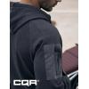 CQR Men’s Winter Fleece Pullover Hoodies, Thermal Long Sleeve Hooded Sweatshirt, Cotton-Blend Outdoor/Tactical Shirts(Fleece Ripstop Pannel Full-zip Charcoal)